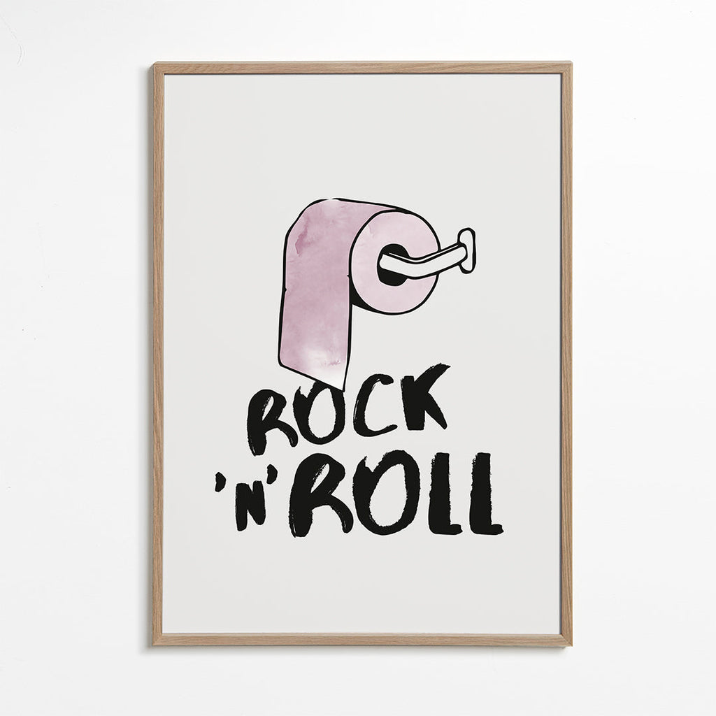 Rock-illustration med lyserød toiletpapir