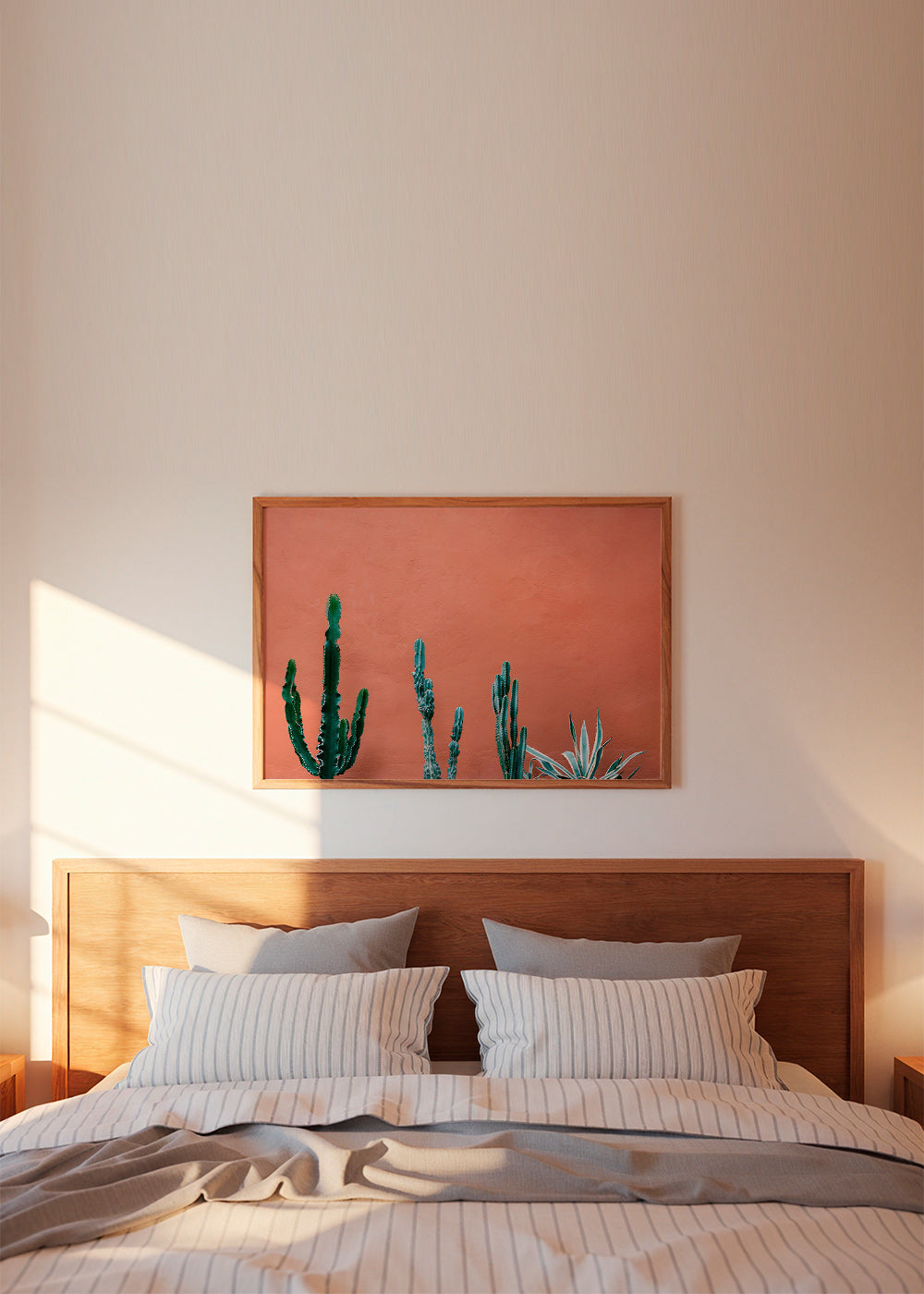 Botanisk plakat med kaktus på terracottavæg – Product2