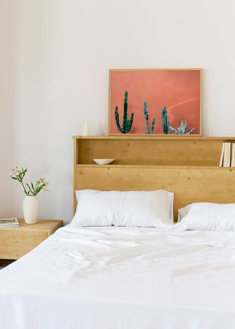 Botanisk plakat med kaktus på terracottavæg – Product3