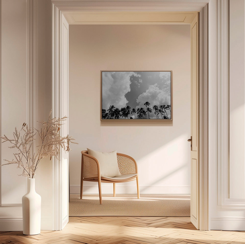 Landskabskunst med palmer og dramatisk himmel – Canvas1