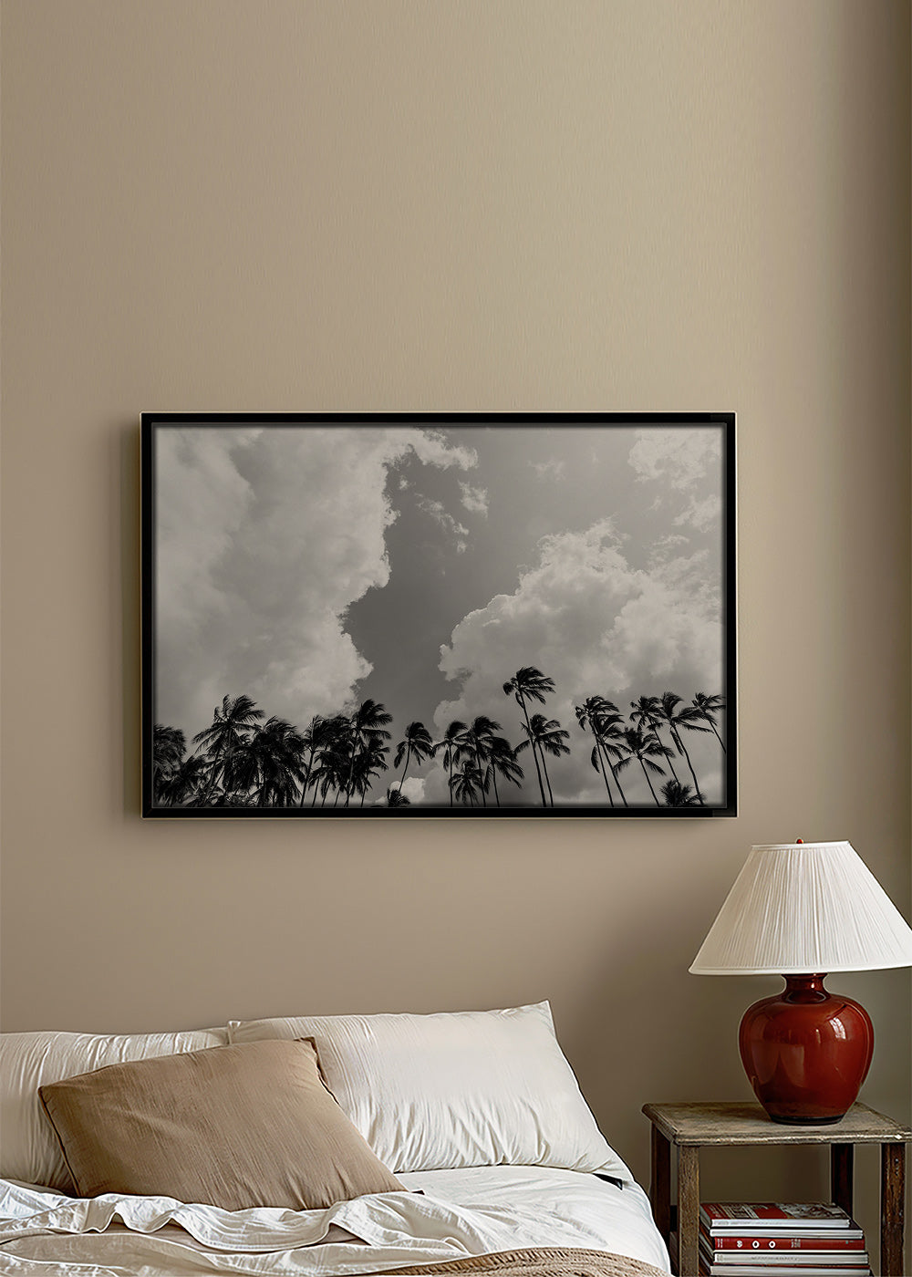 Landskabskunst med palmer og dramatisk himmel – Canvas2