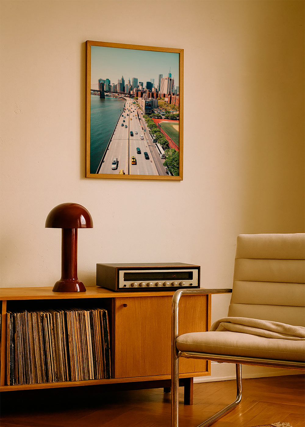 Køkkenkunst: skyline og bro set oppefra – Product1
