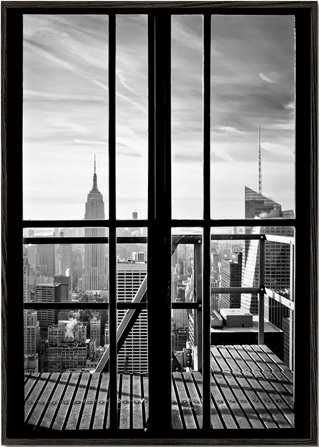 Bybillede indrammet af vindue – Black Frame