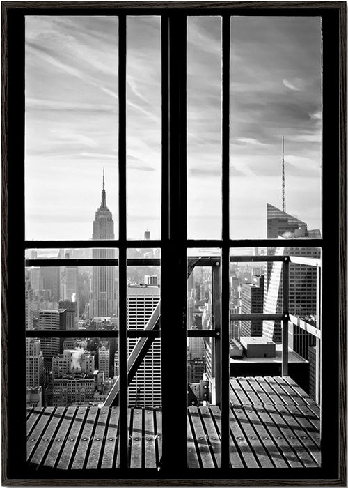 Bybillede indrammet af vindue – Black Frame