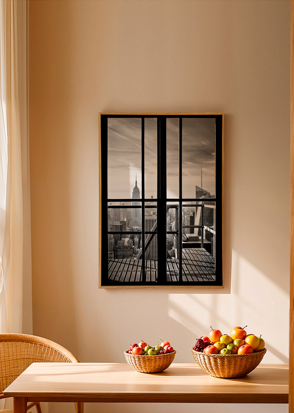 Bybillede indrammet af vindue – Canvas1