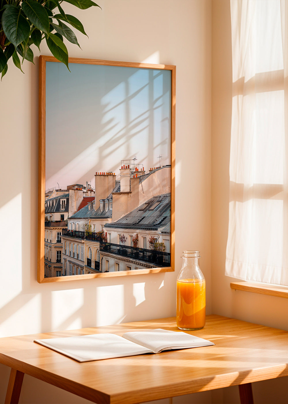 Byplakat med tage i morgengry – Product3