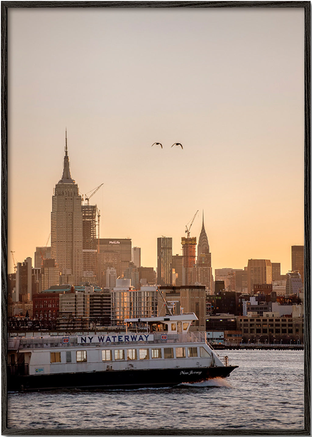 Køkkenkunst Manhattan skyline – Black Frame