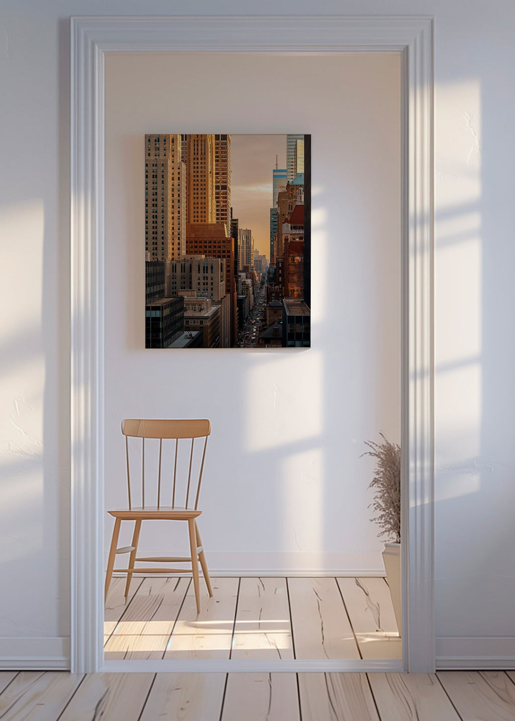 Bybillede ved morgengry – Canvas