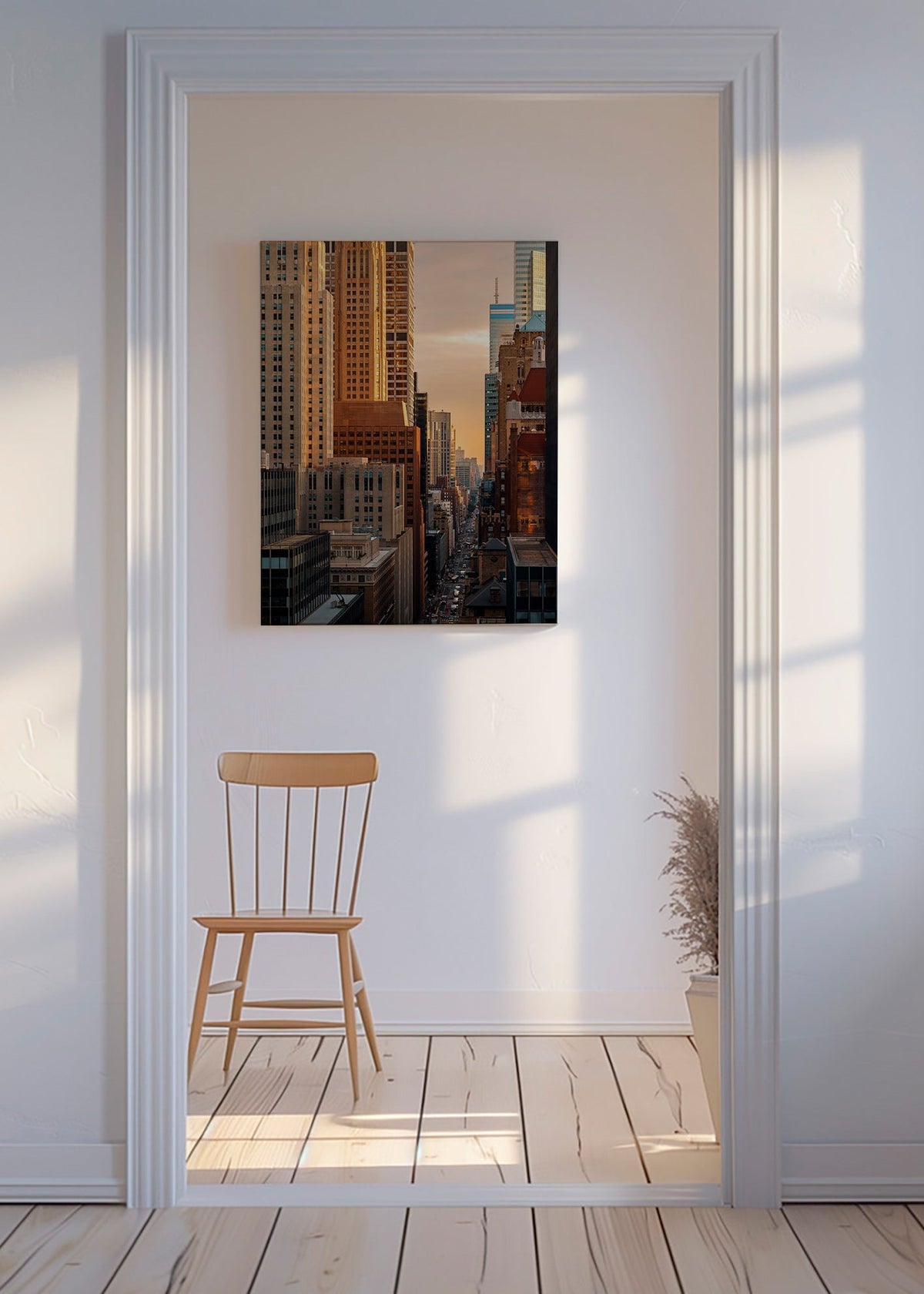Bybillede ved morgengry – Canvas