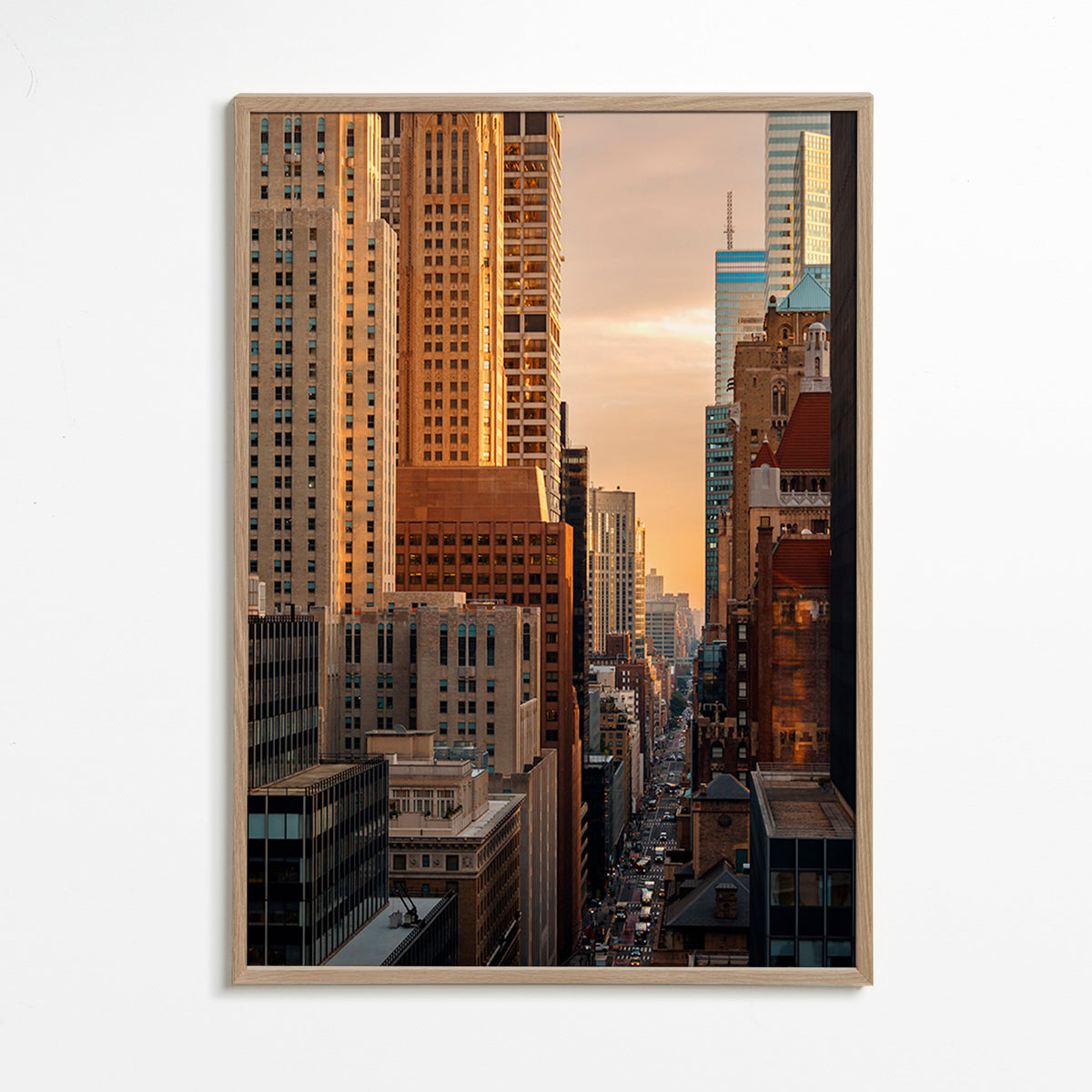 Bybillede ved morgengry – Oak Frame