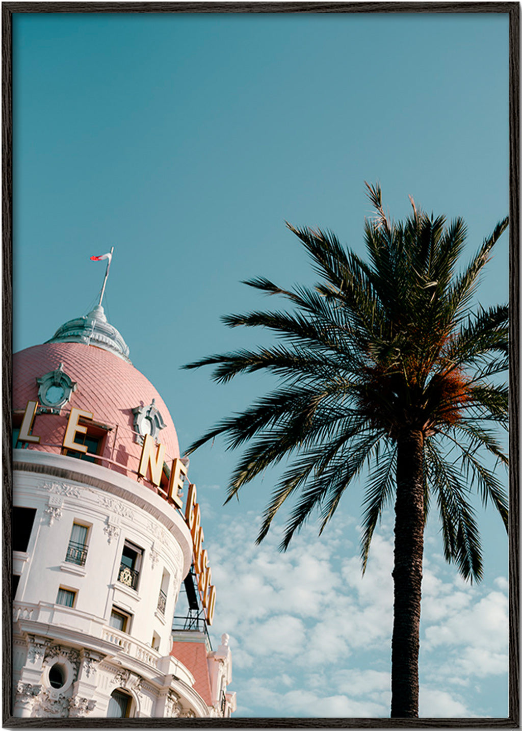 Køkkenkunst Riviera kuppel med palme – Black Frame