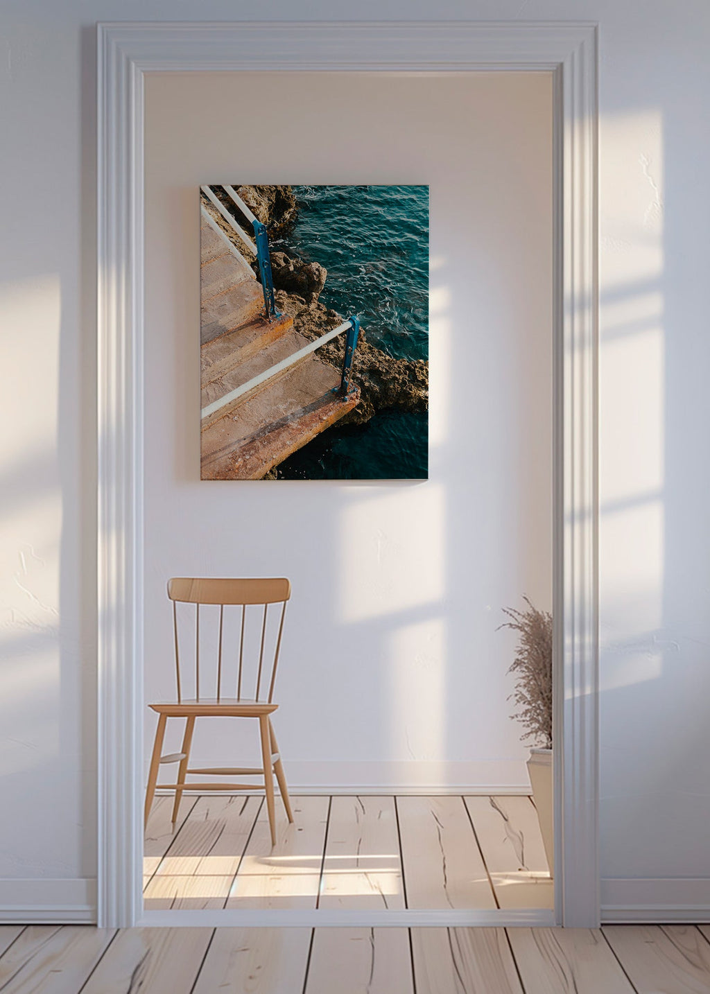 Landskabskunst: trappe til havet – Canvas
