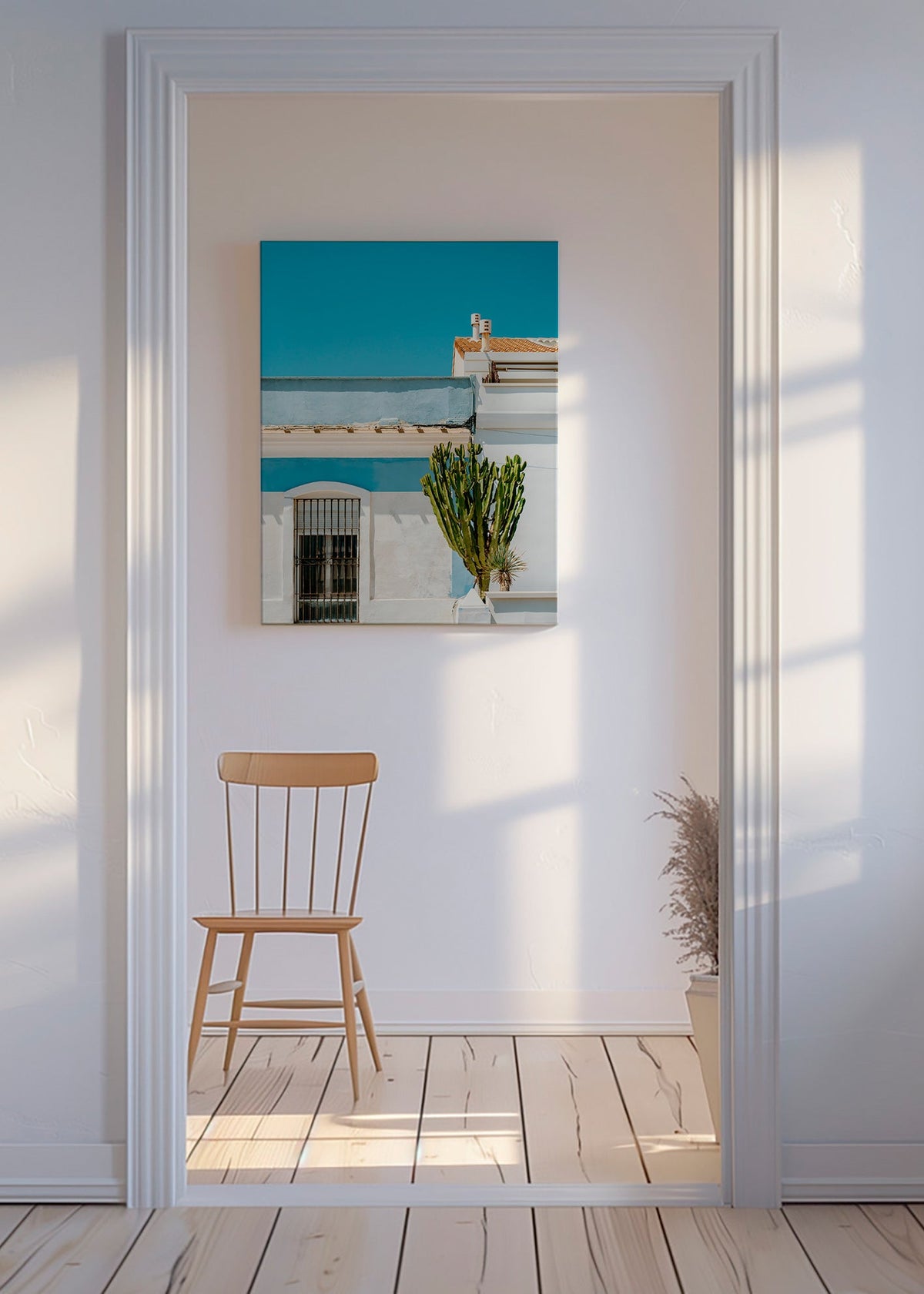 Botanisk plakat: middelhavsfacade med kaktus – Canvas