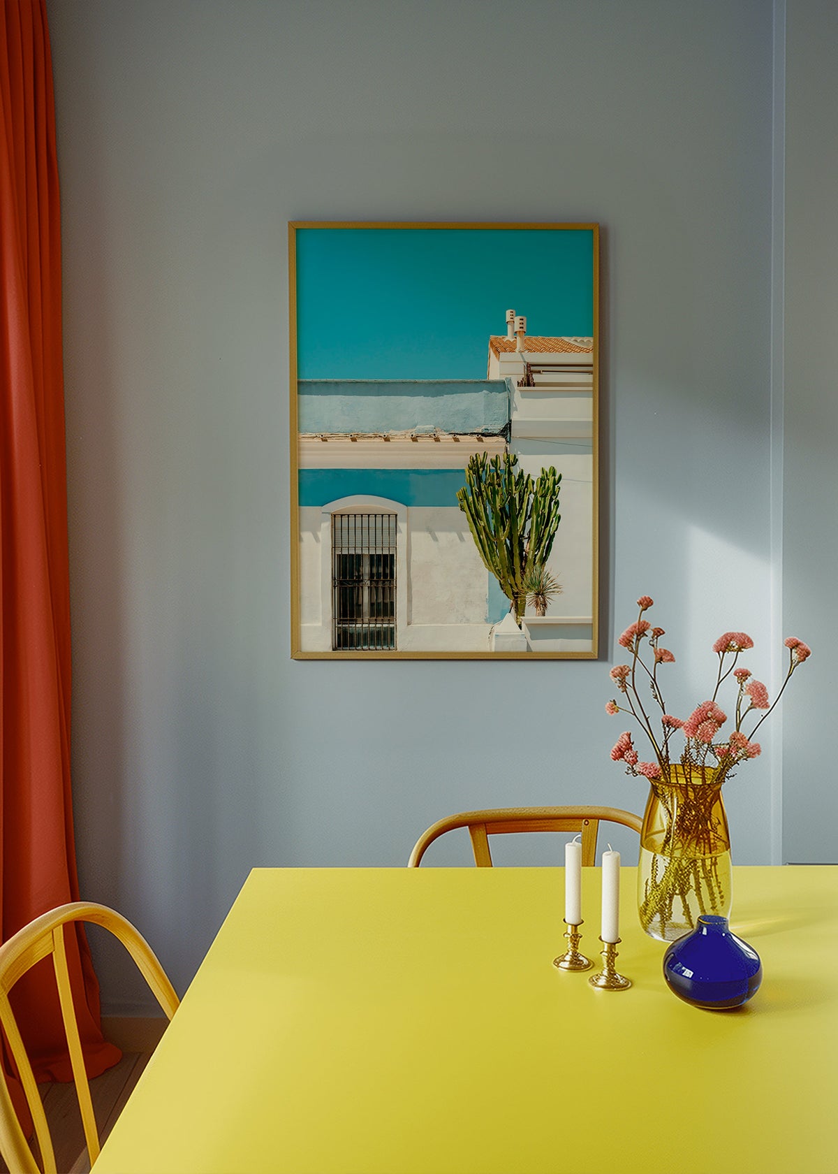 Botanisk plakat: middelhavsfacade med kaktus – Product3