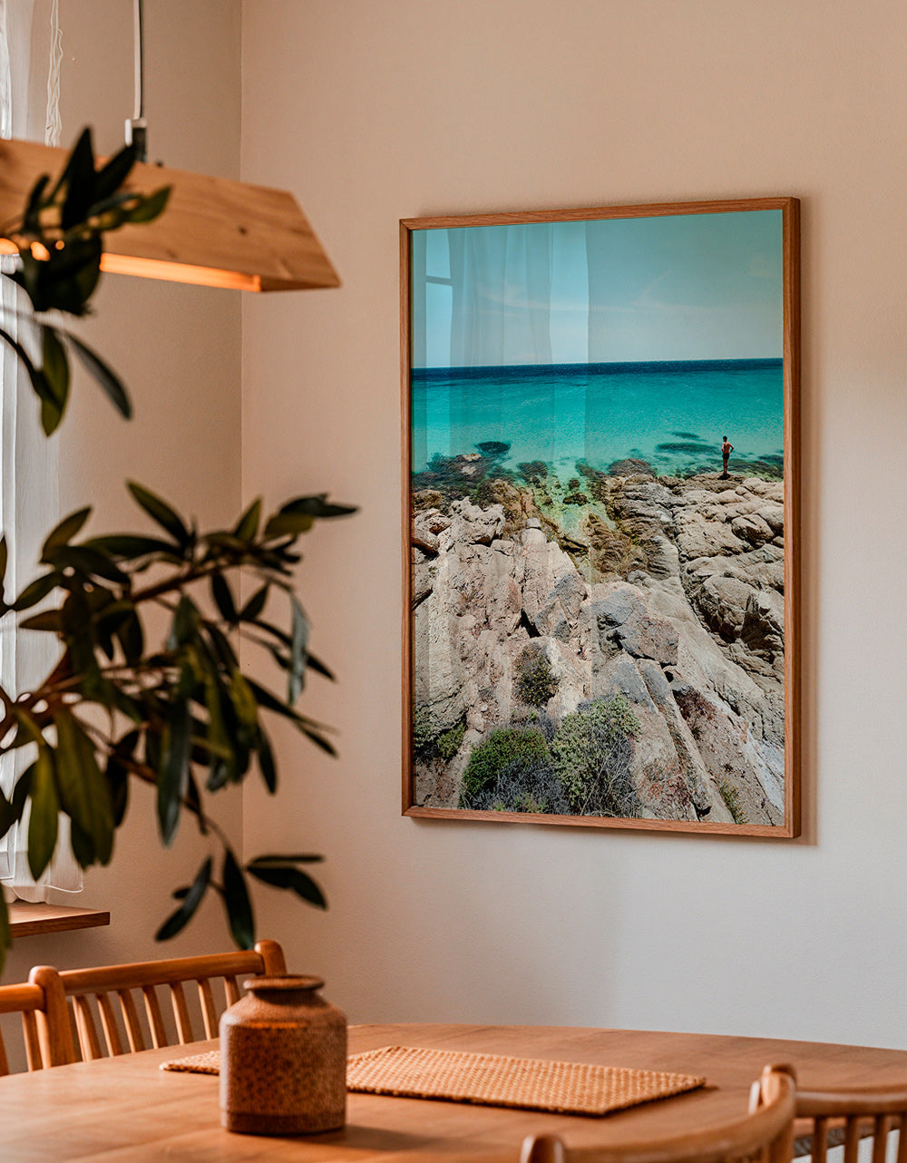 Landskabskunst: klippekyst med turkis hav – Product3