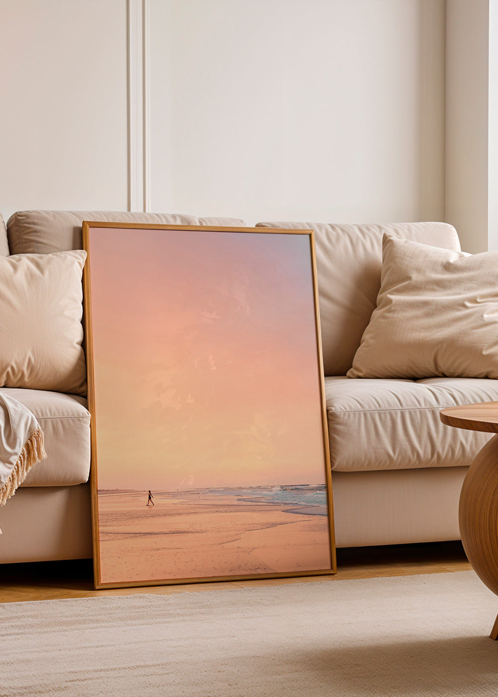 Landskabskunst: pastelstrand ved solopgang – Product3