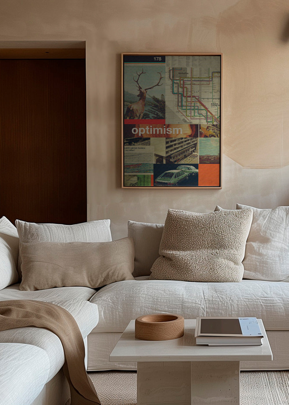 Vintage-collage med Manhattan-kort