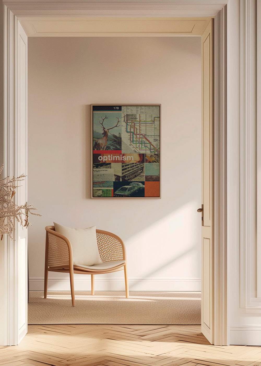 Vintage-collage med Manhattan-kort