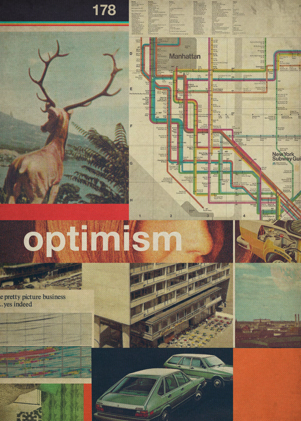 Vintage-collage med Manhattan-kort