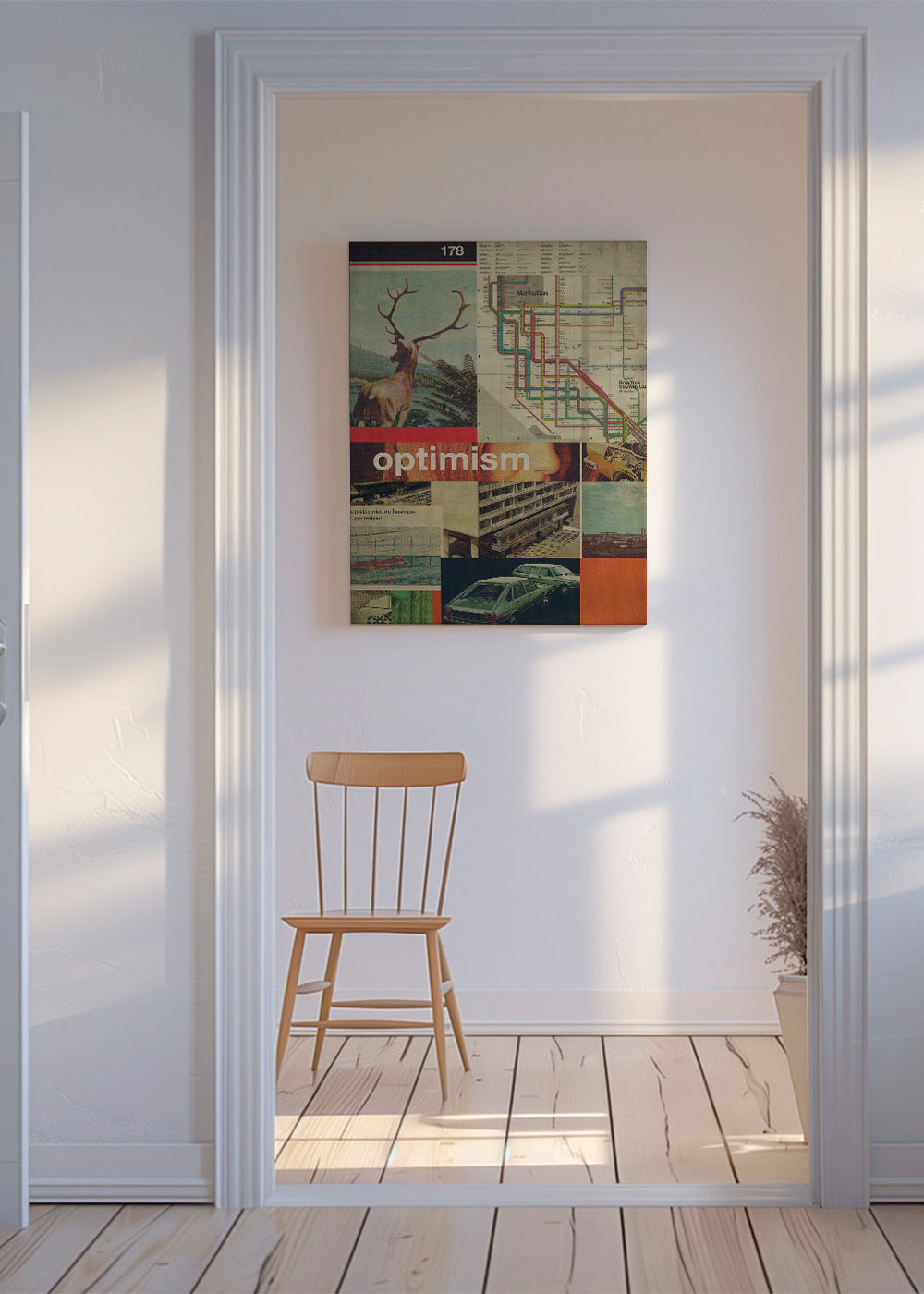 Vintage-collage med Manhattan-kort