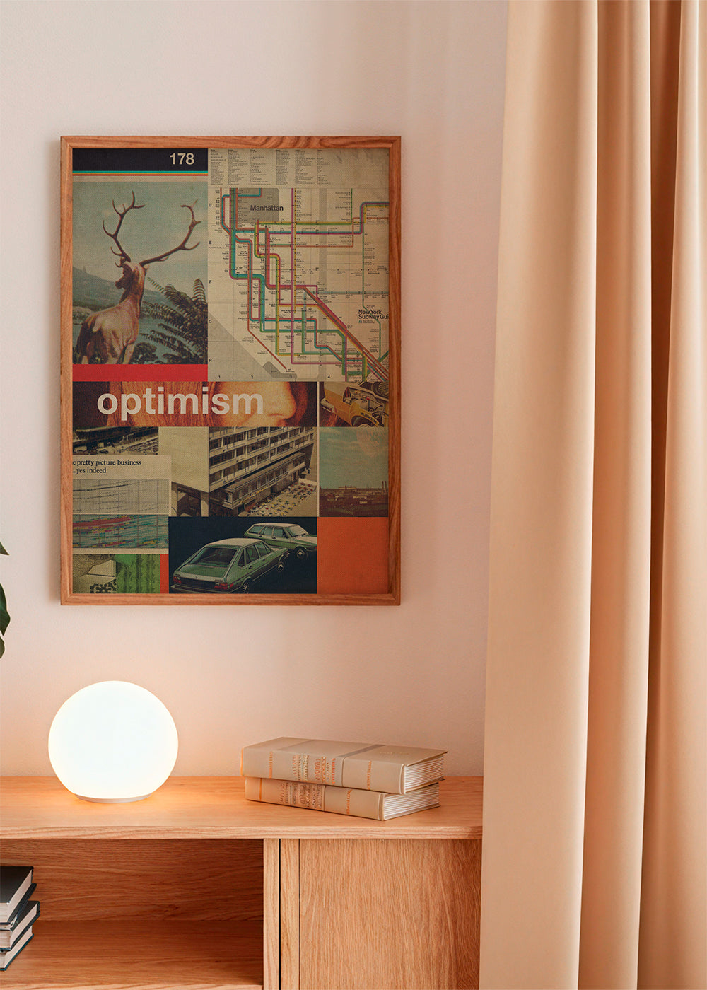Vintage-collage med Manhattan-kort