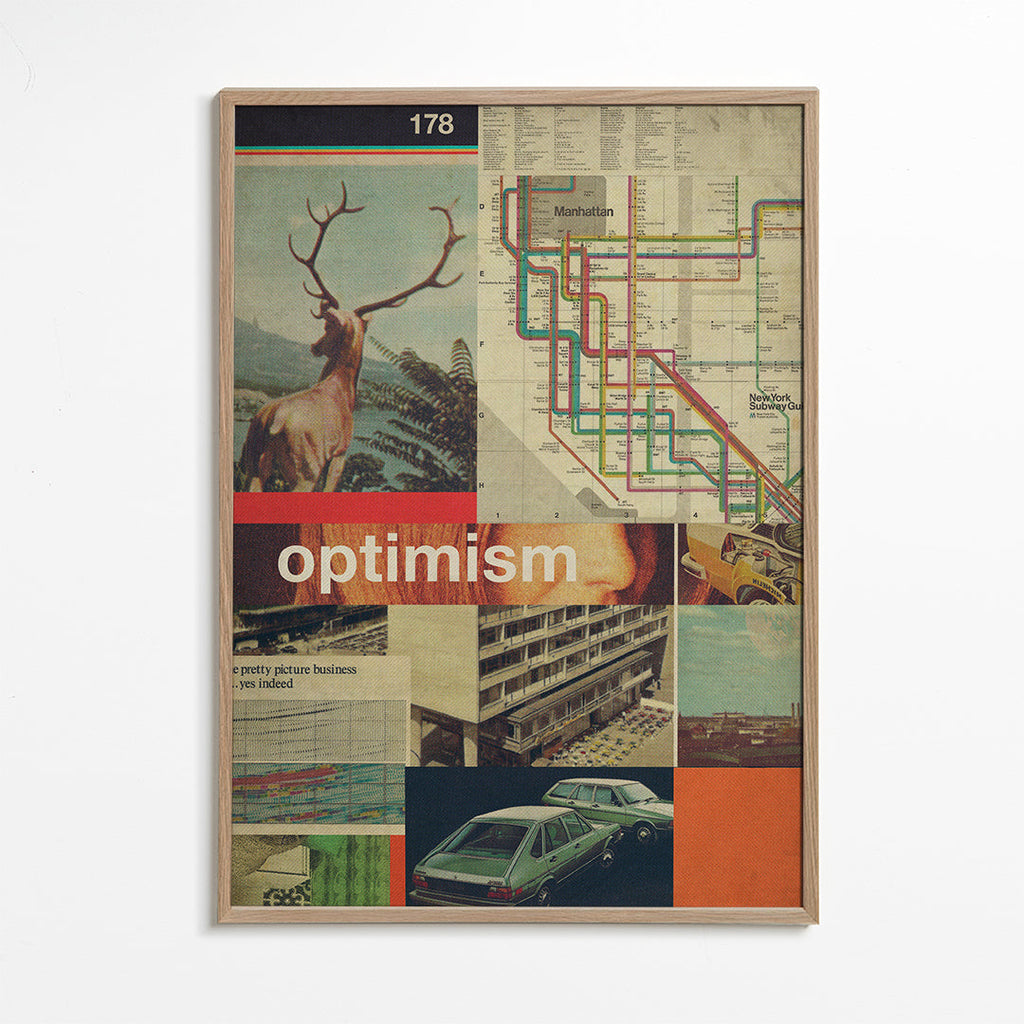 Vintage-collage med Manhattan-kort