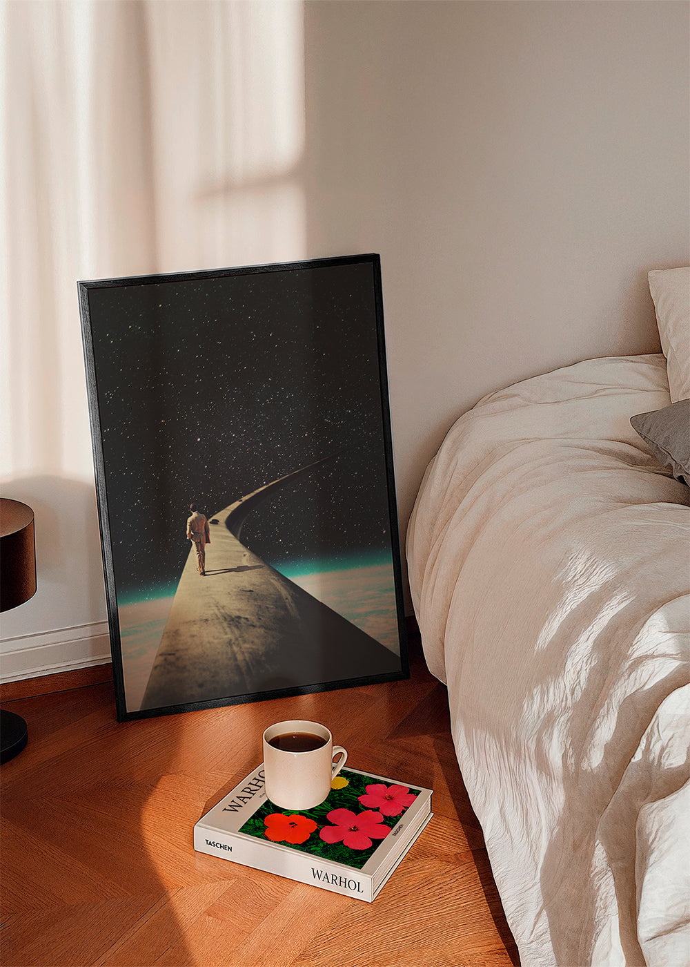 Surrealistisk fotografi af rejsende på vinge