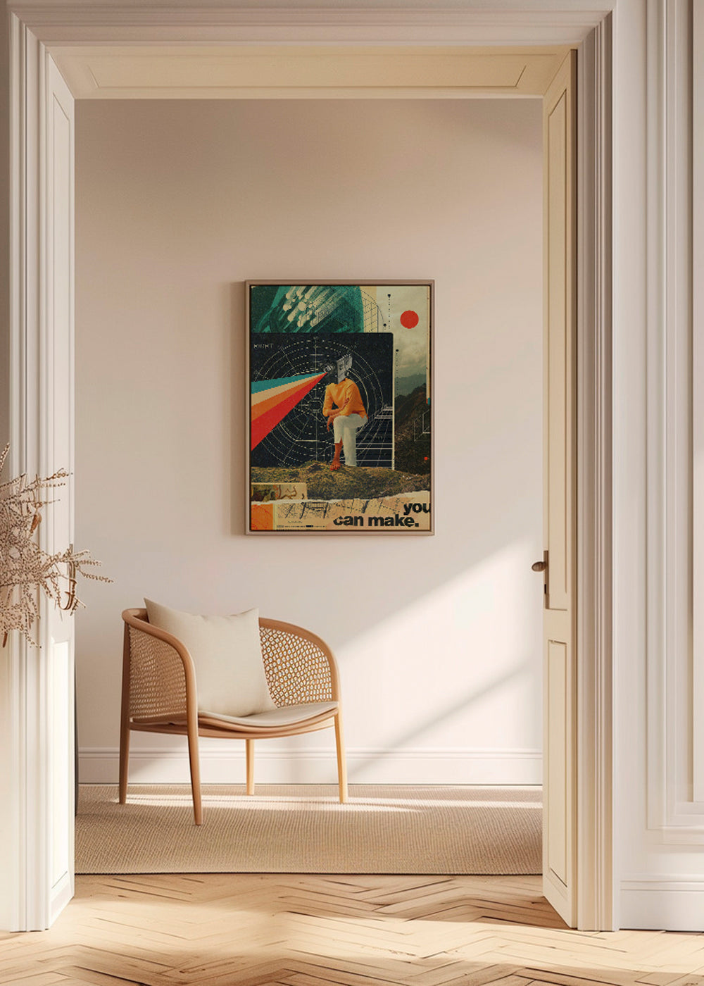 Vintage plakat med kamera-collage