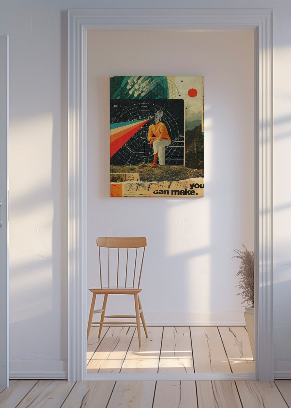 Vintage plakat med kamera-collage