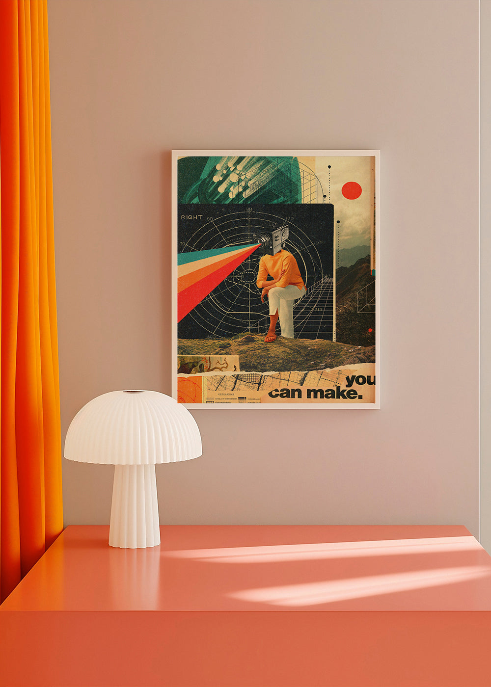 Vintage plakat med kamera-collage