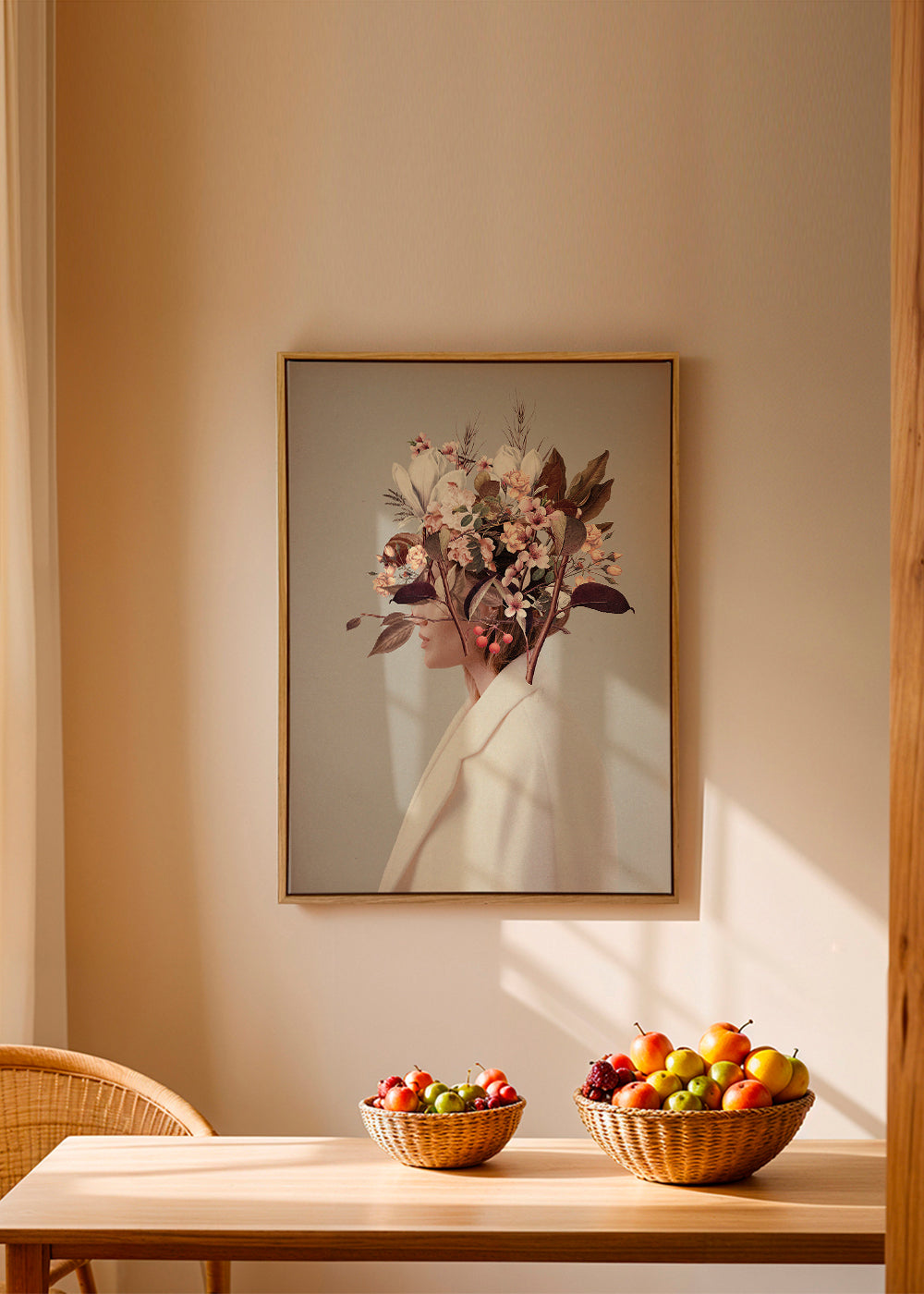 Botanisk plakat med blomsterportræt