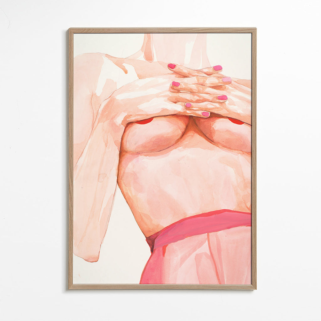Illustration: kvindelig torso akvarel