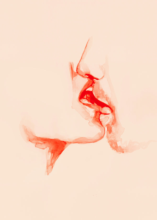 Intim illustration i akvarel