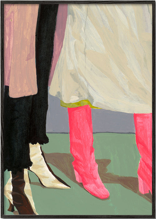 Illustration af rosa støvler og skørter
