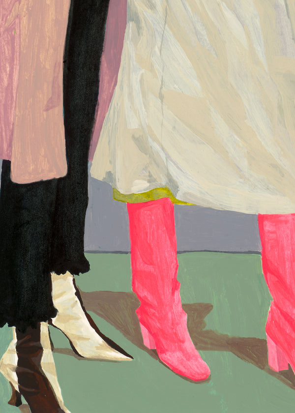 Illustration af rosa støvler og skørter