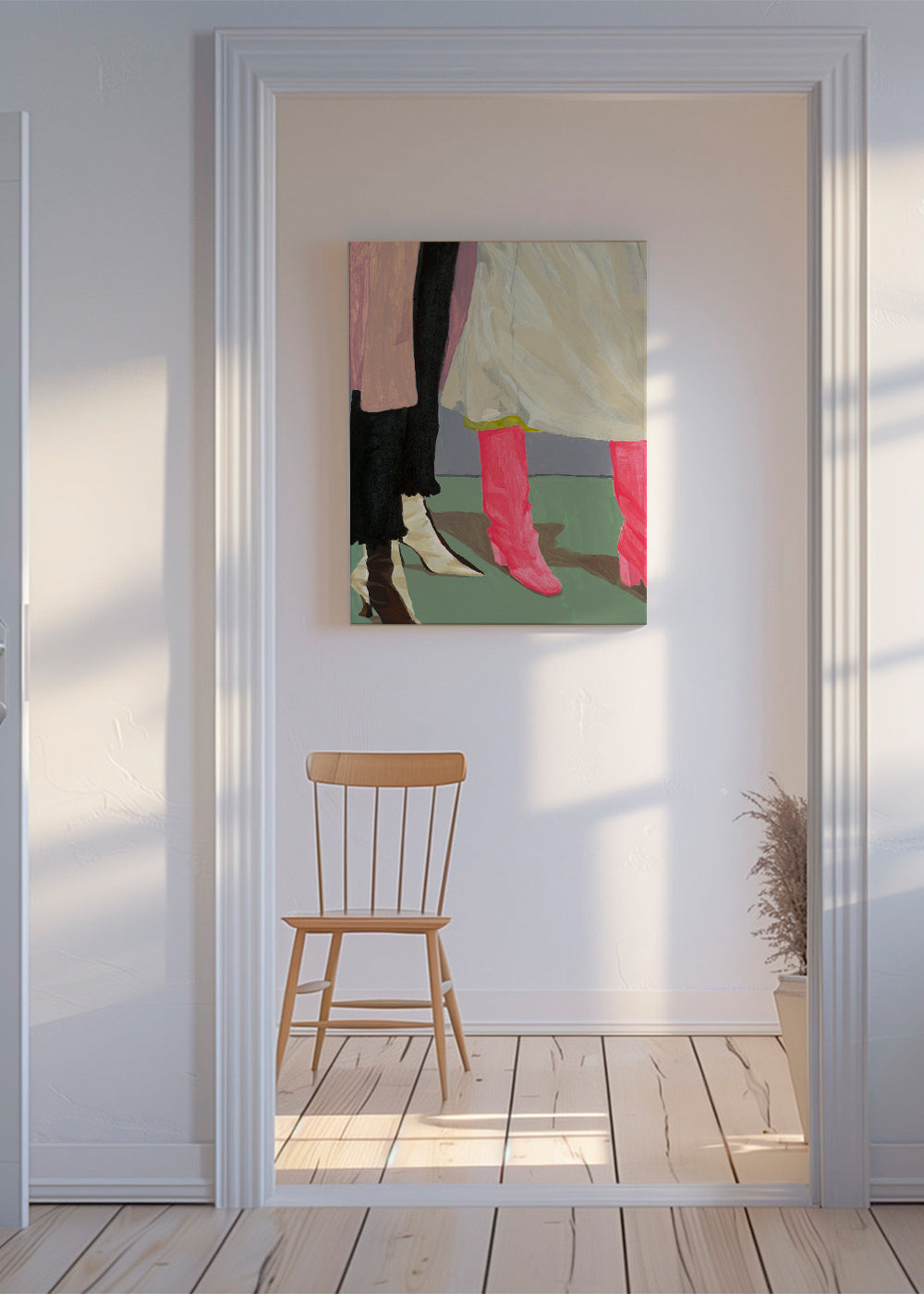 Illustration af rosa støvler og skørter