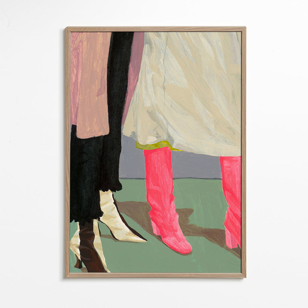 Illustration af rosa støvler og skørter
