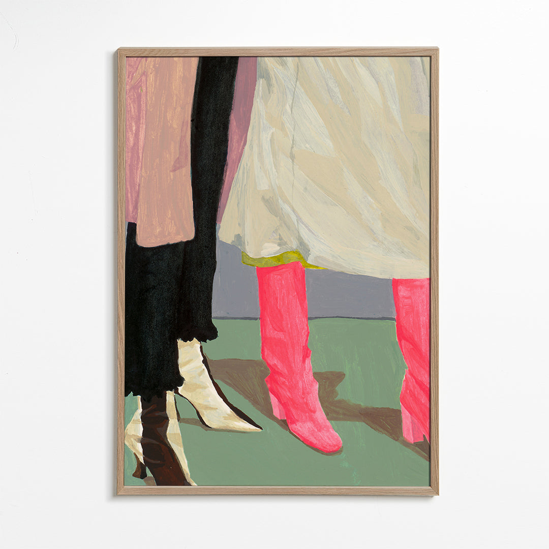 Illustration af rosa støvler og skørter