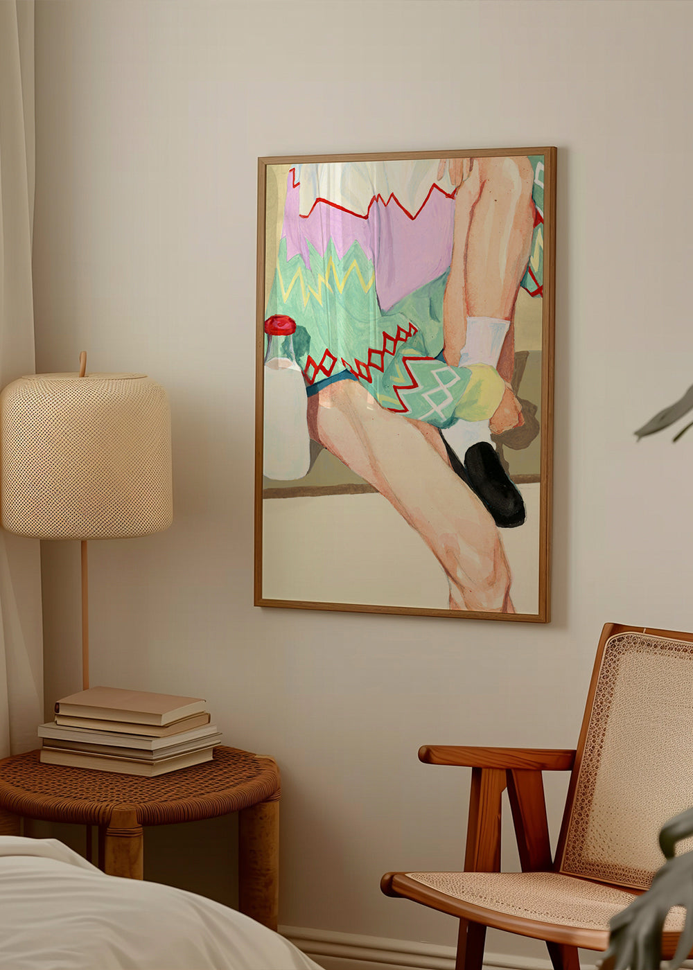 Køkkenkunst med figur og geometrisk mønster