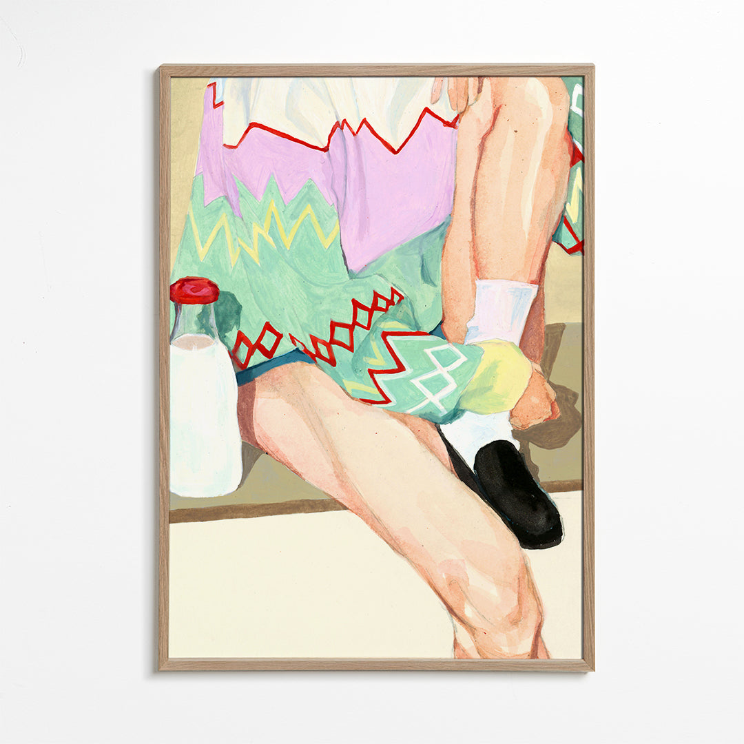 Køkkenkunst med figur og geometrisk mønster