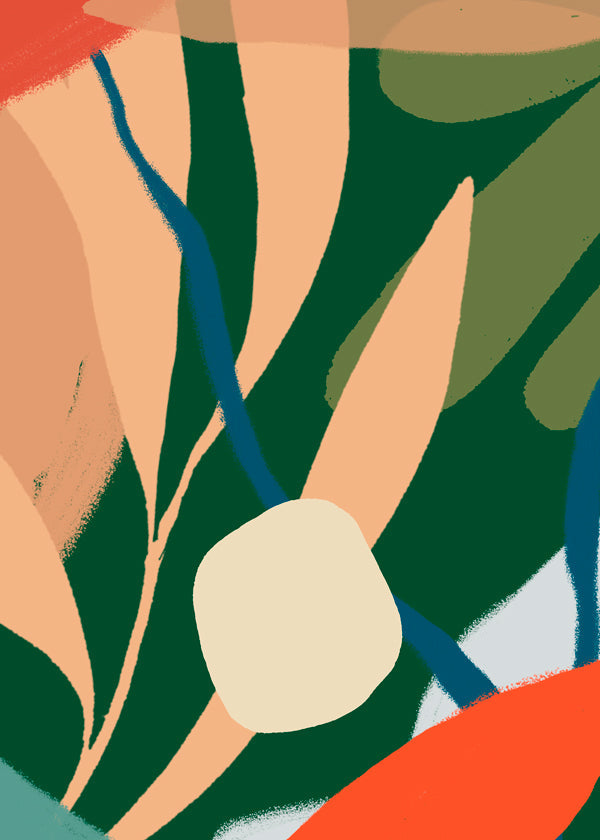 Botanisk plakat med organiske blade