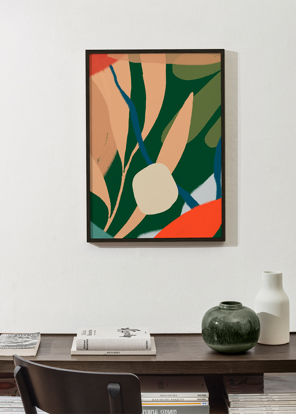 Botanisk plakat med organiske blade