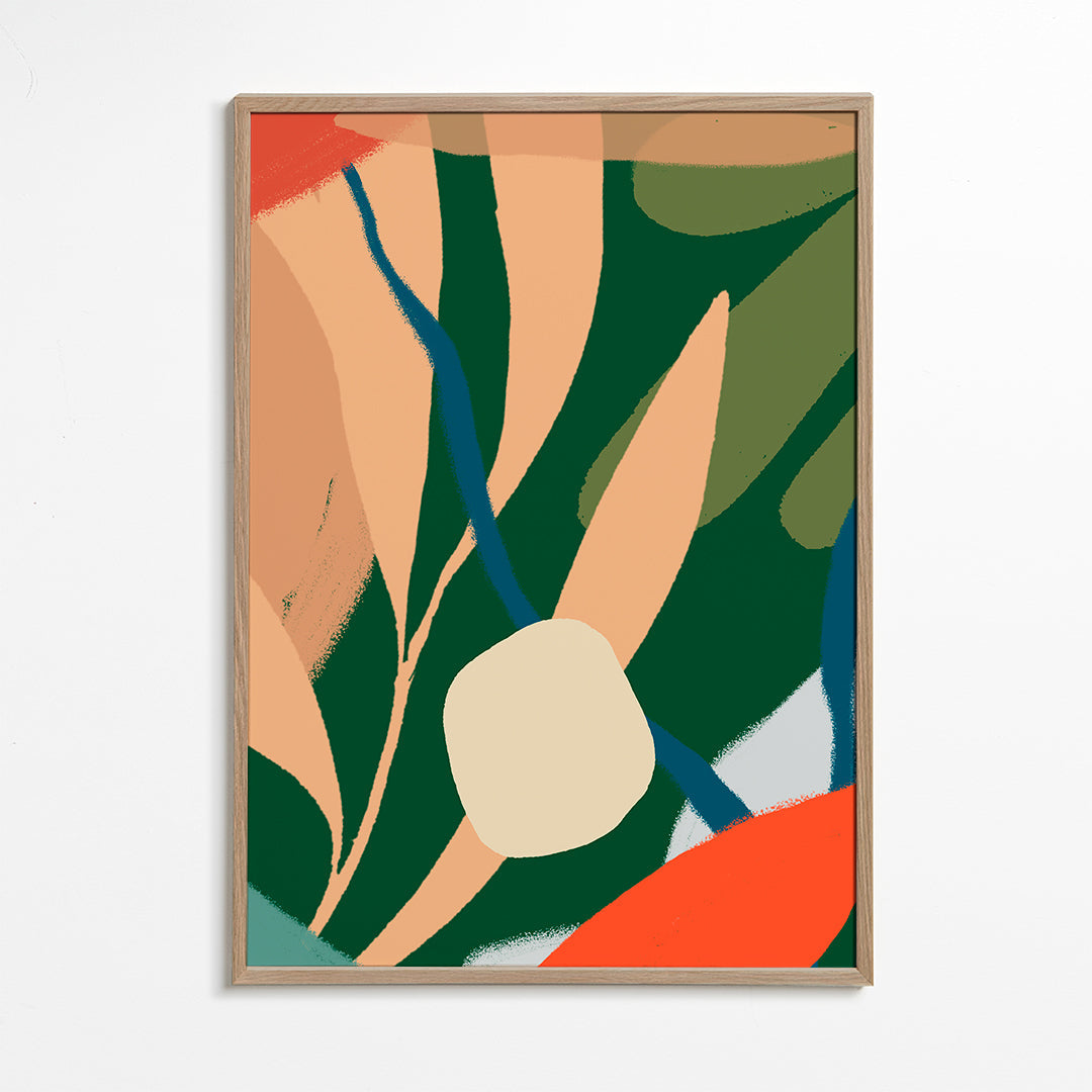 Botanisk plakat med organiske blade