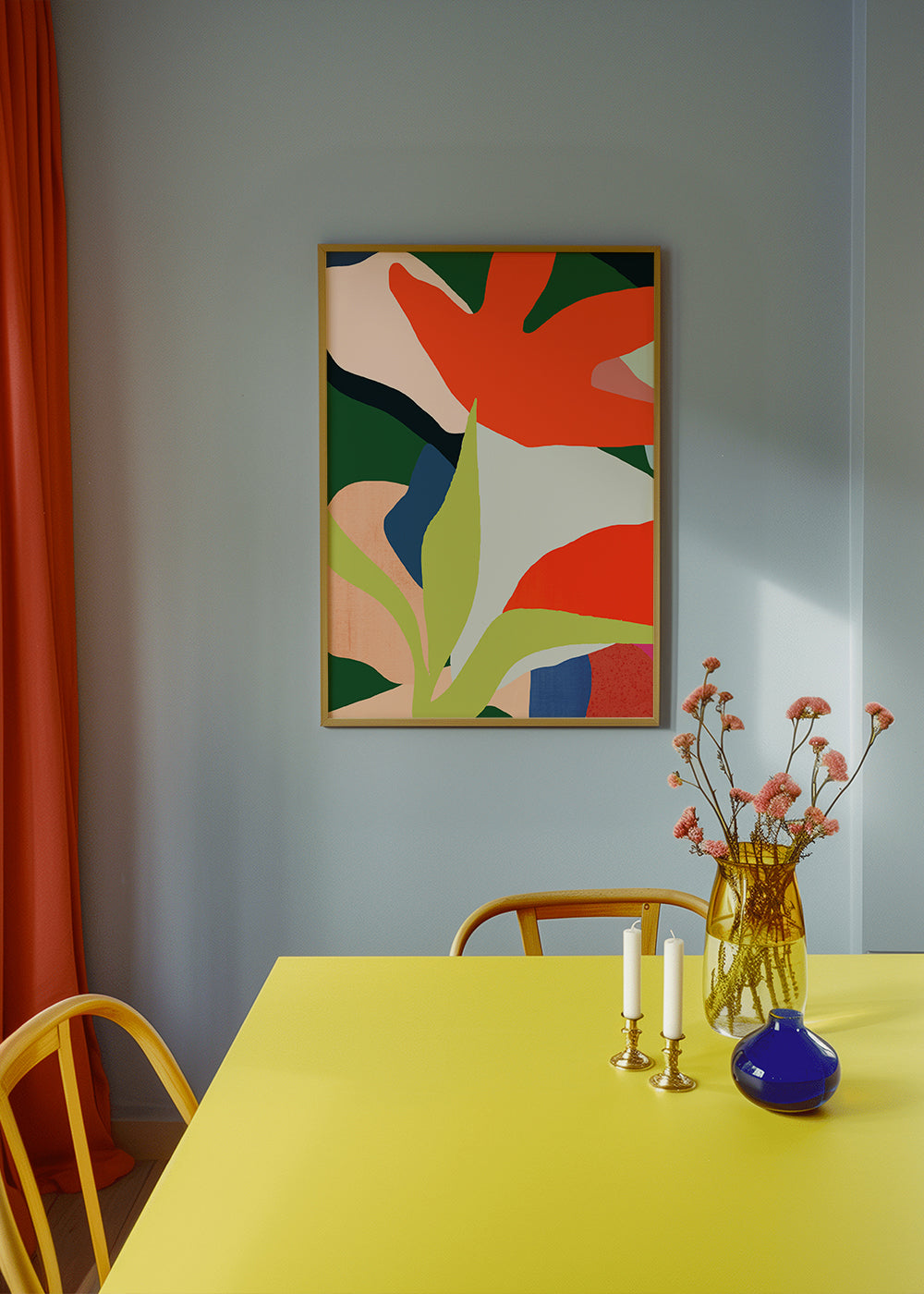 Botanisk plakat med koralblade