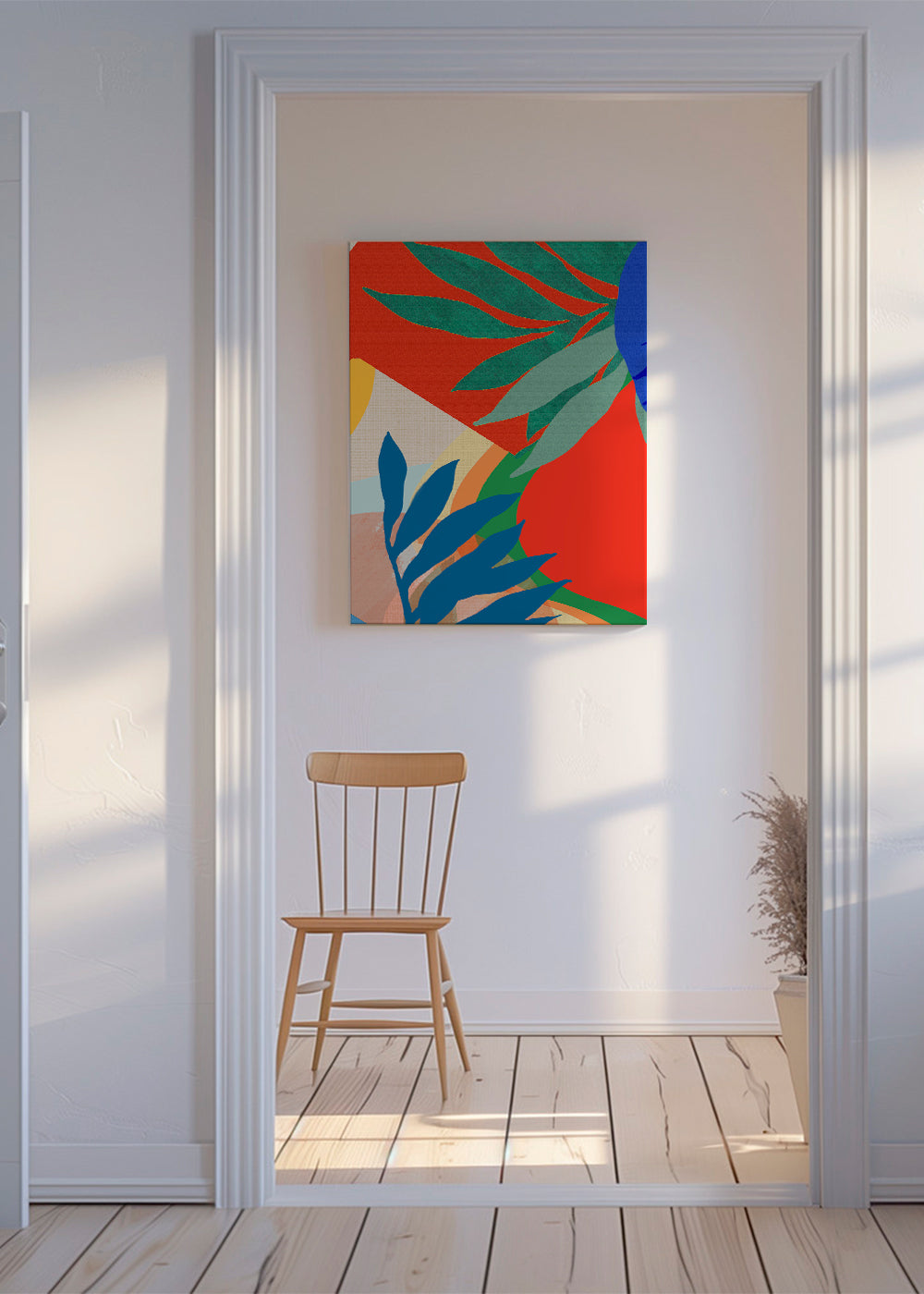 Botanisk plakat tropiske farverige blade
