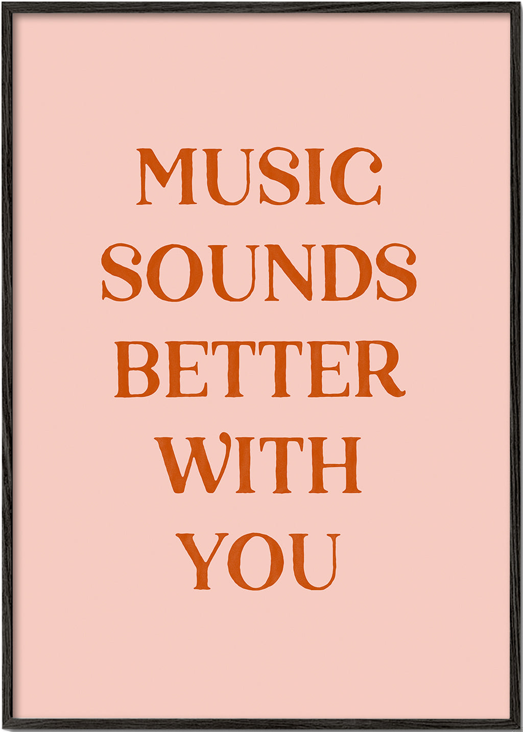 Minimalistisk plakat med musikcitat