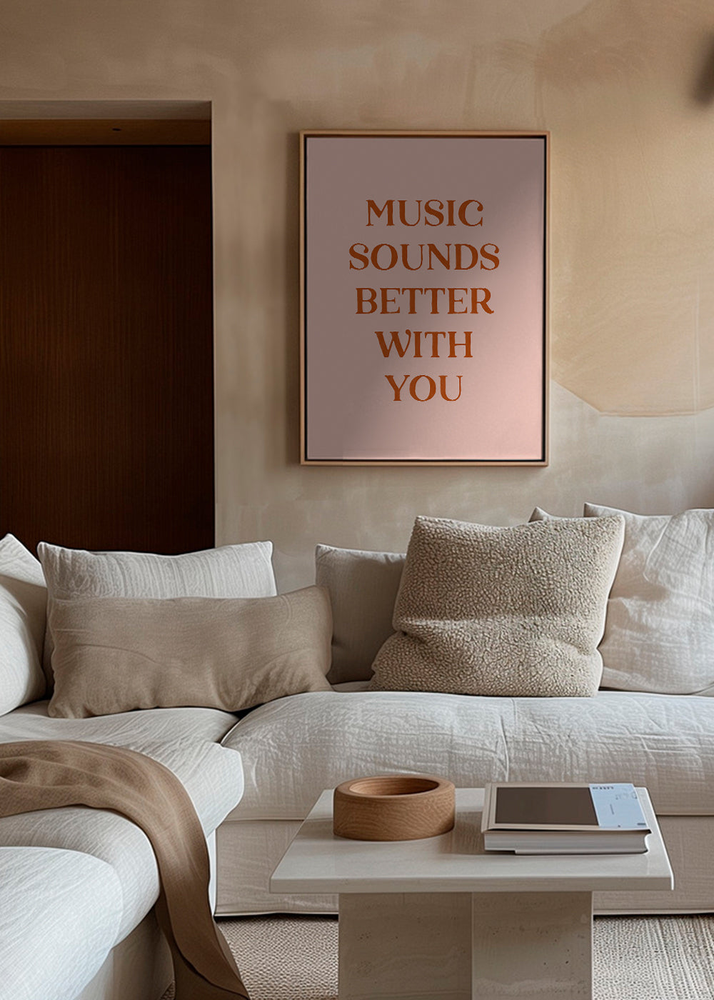 Minimalistisk plakat med musikcitat