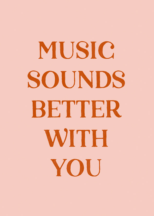 Minimalistisk plakat med musikcitat