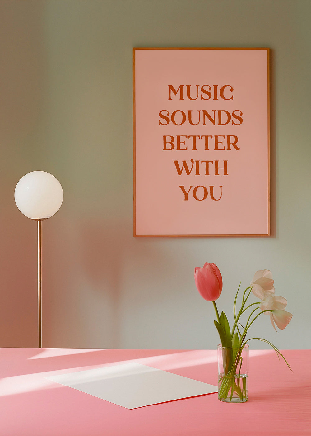 Minimalistisk plakat med musikcitat