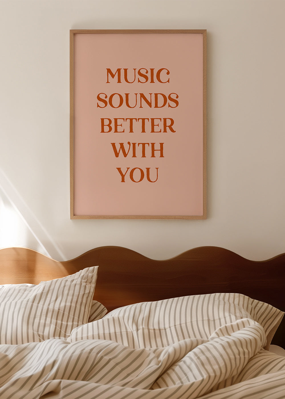 Minimalistisk plakat med musikcitat